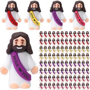 100 Pcs Little Jesus Figures Jesus Loves You Original Design Rubber